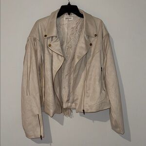 Beige Bershka Leather Jacket